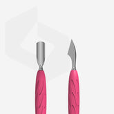 Manicure pusher Gummy with silicone handle UNIQ 10 TYPE 3 (rounded narrow pusher and cleaner)